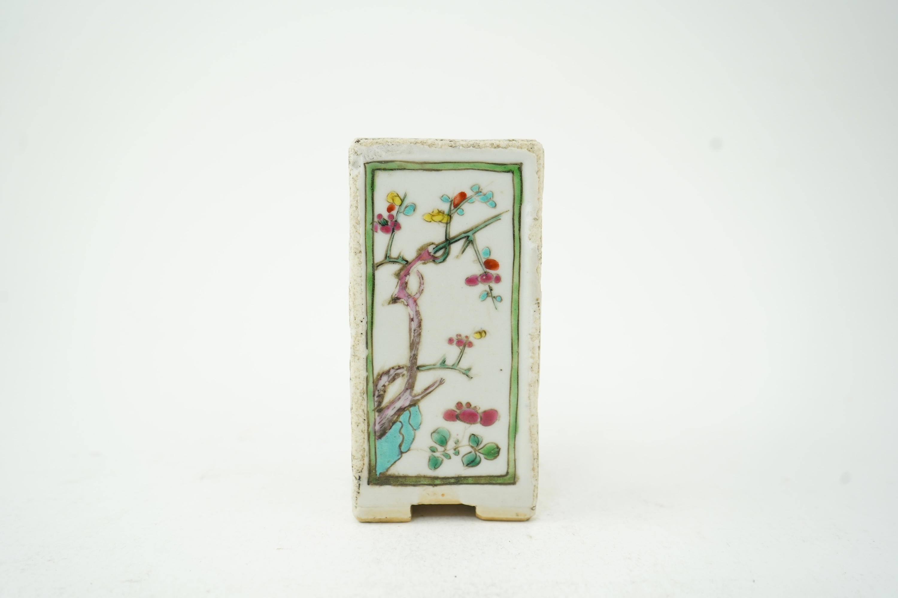 A Chinese famille rose rectangular brushpot, Yongzheng period (1723-35)